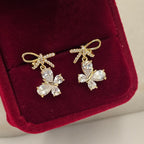 Butterfly Bow Crystal Drops (S925)