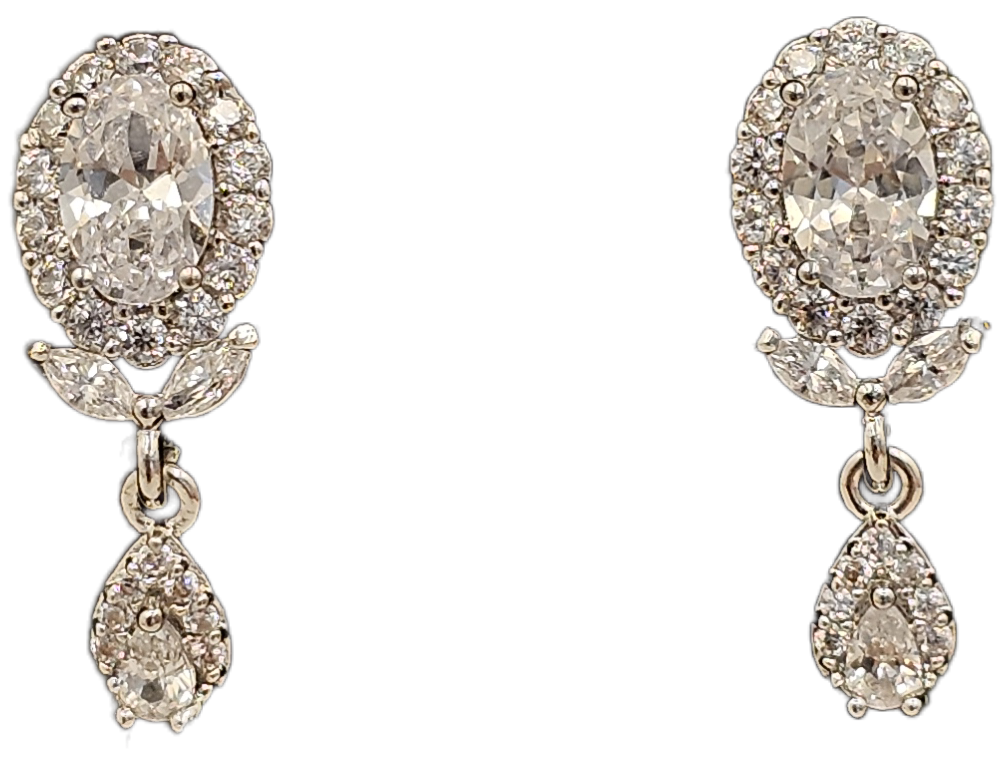 Marquise Crystal Leaf Drops (S925)