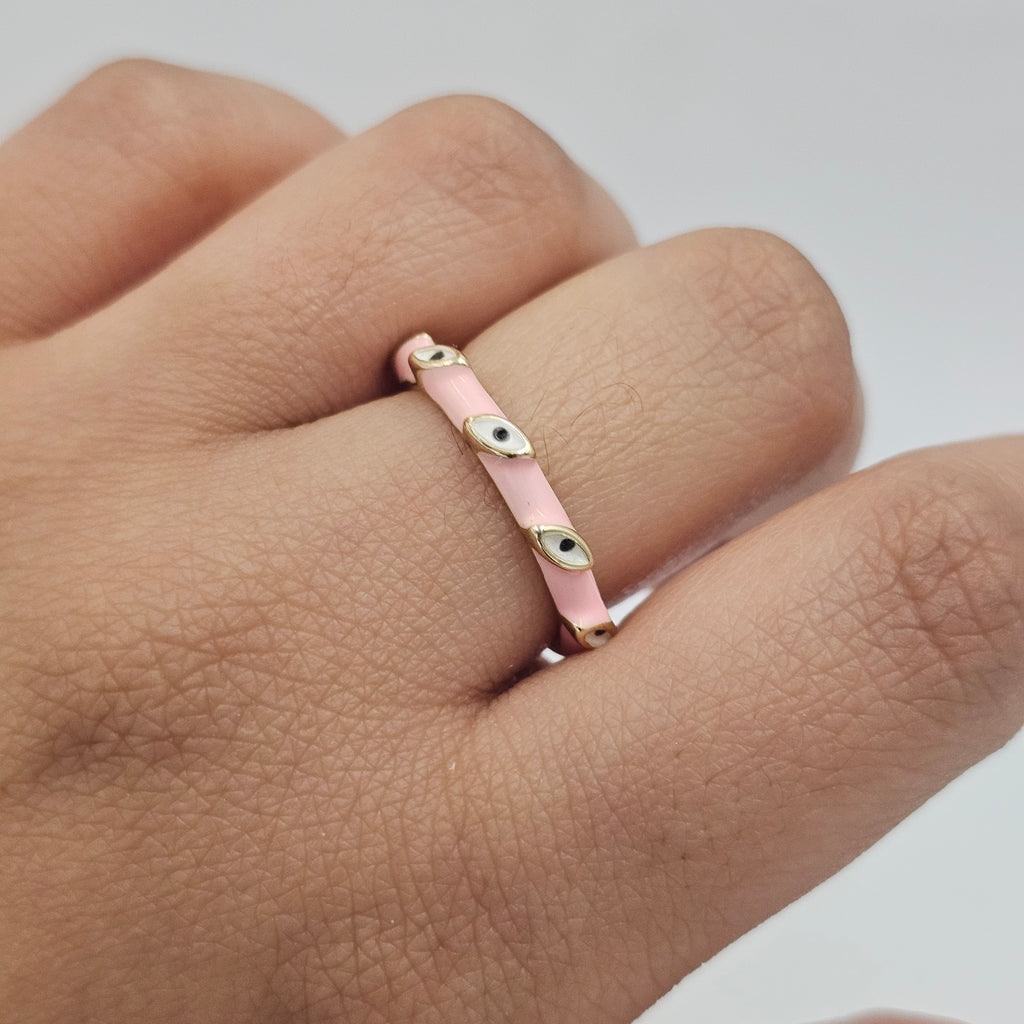 Slim Evil Eye Enamel Ring