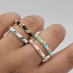 Slim Evil Eye Enamel Ring