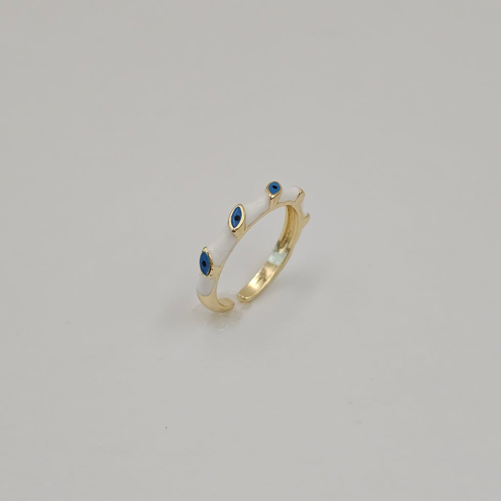 Slim Evil Eye Enamel Ring