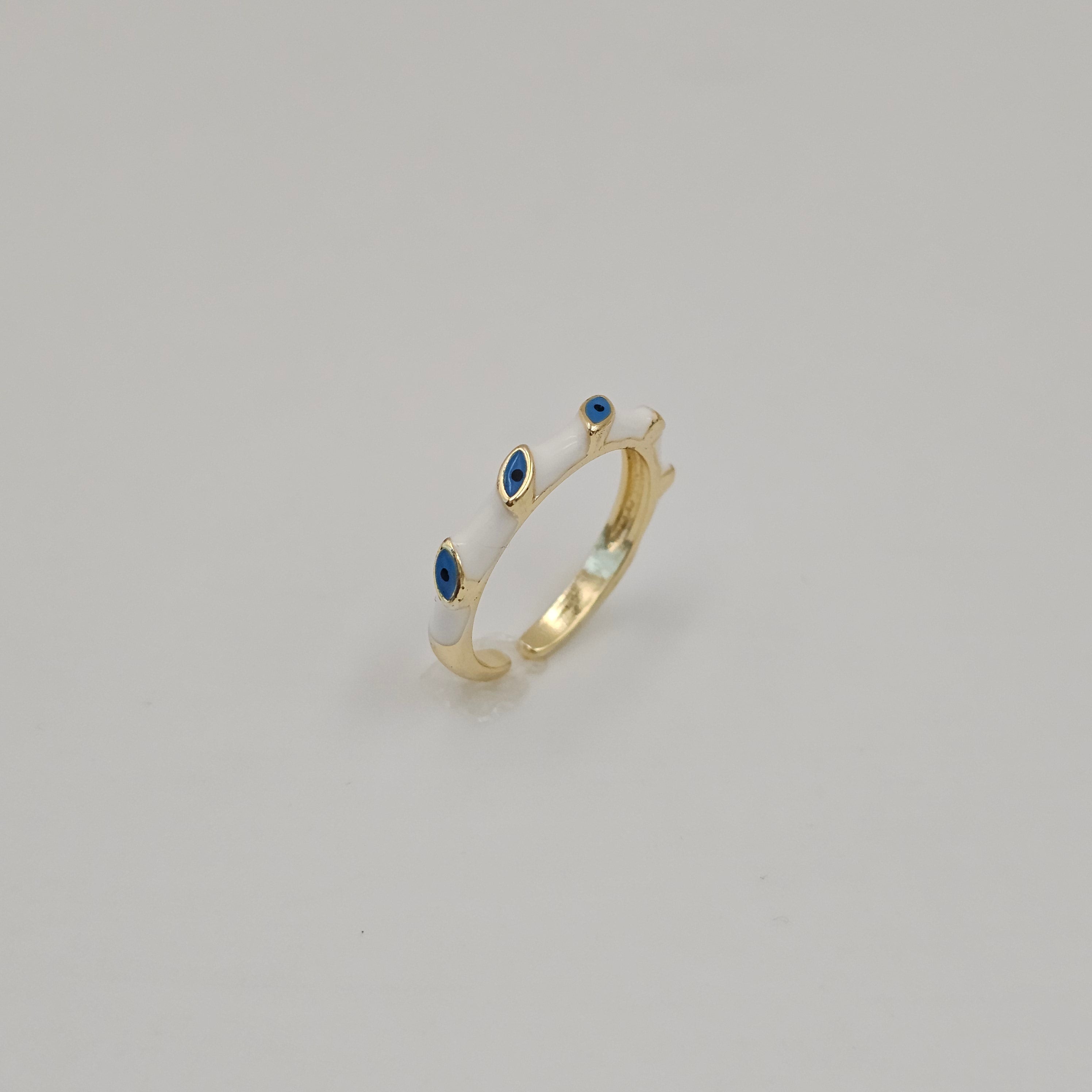 Slim Evil Eye Enamel Ring