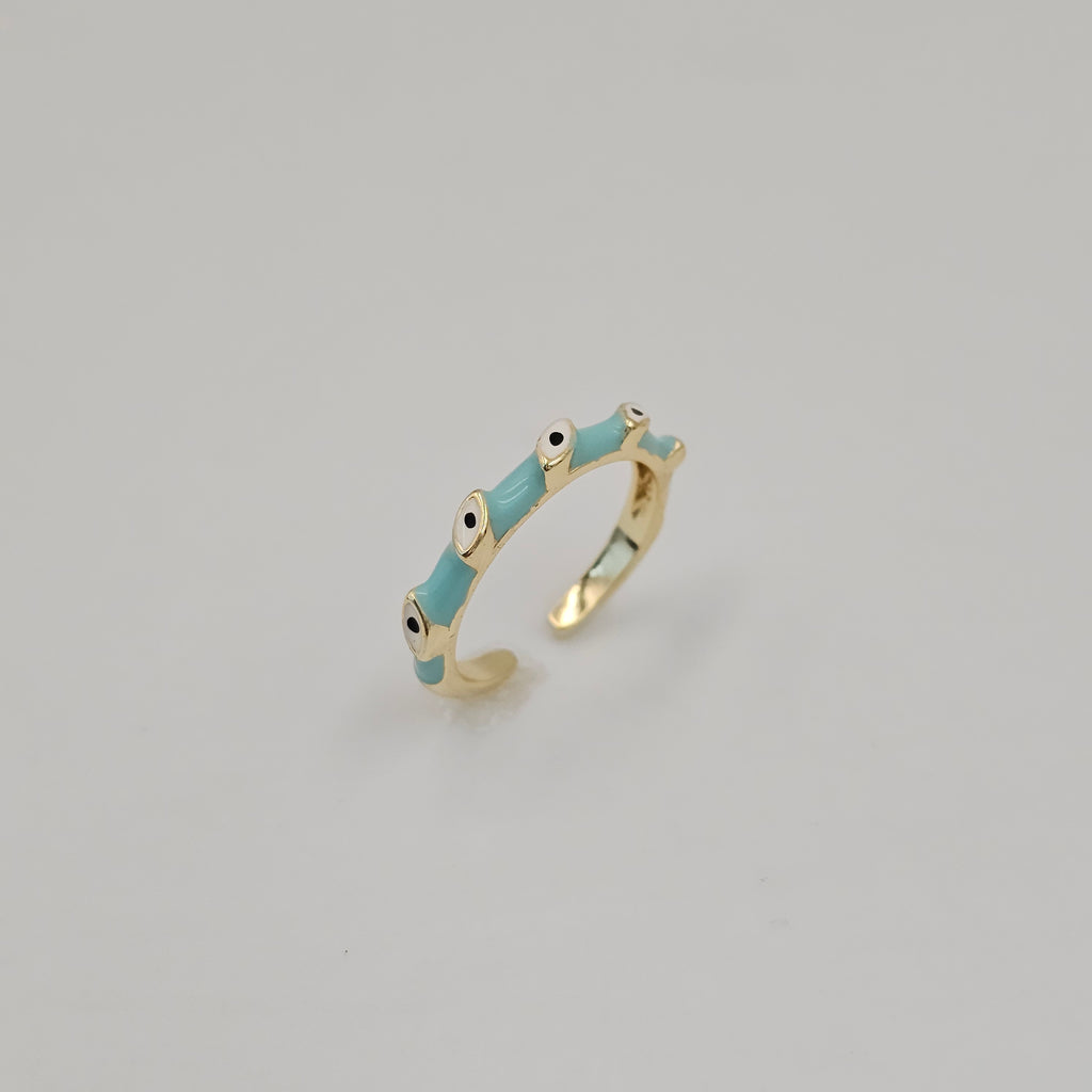 Slim Evil Eye Enamel Ring
