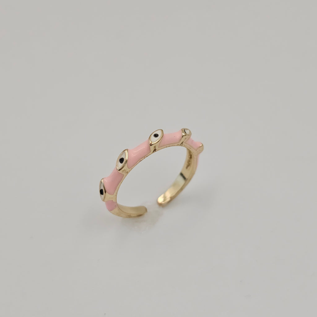 Slim Evil Eye Enamel Ring