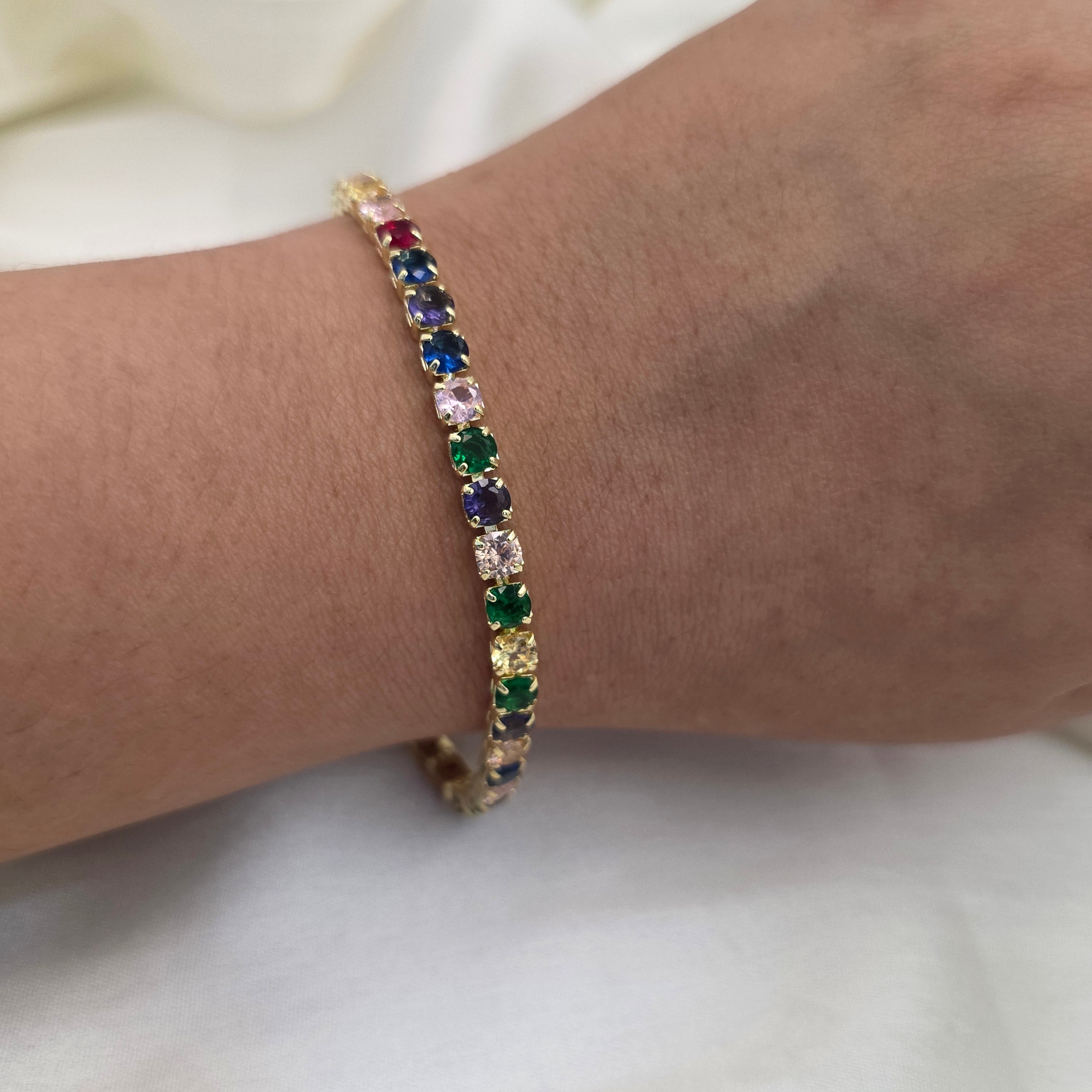 Rainbow Tennis Bracelet