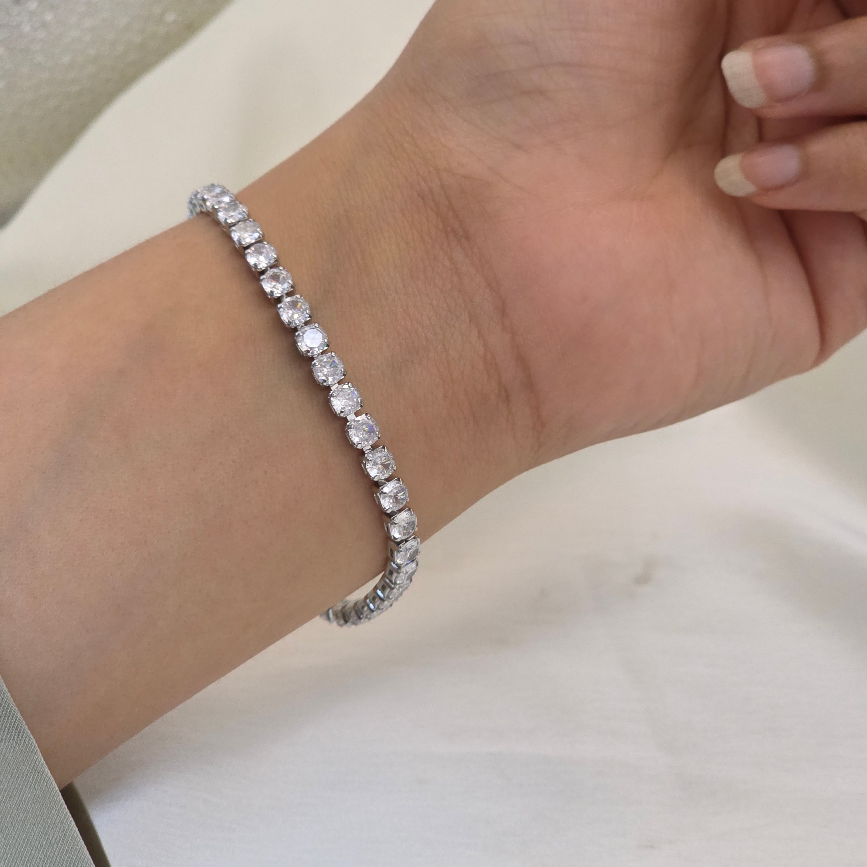 Classic Silver Tennis Bracelet