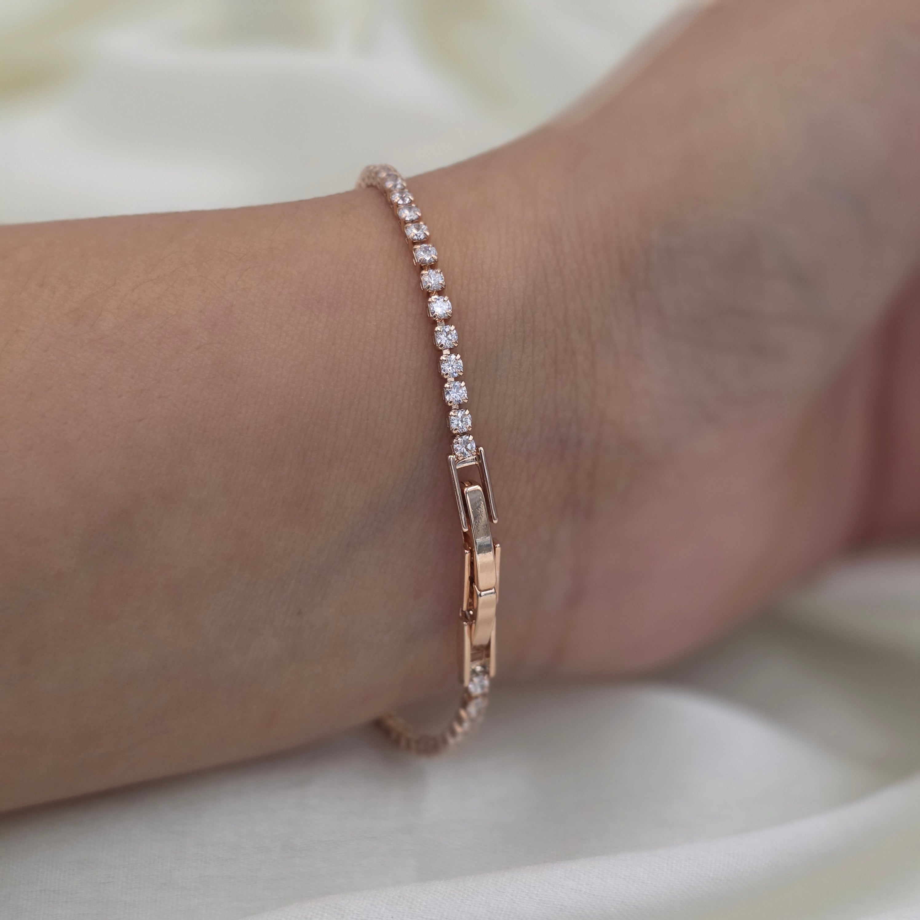 Petite Rose Gold Tennis Bracelet