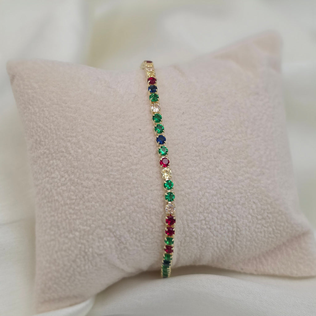 Petite Rainbow Tennis Bracelet