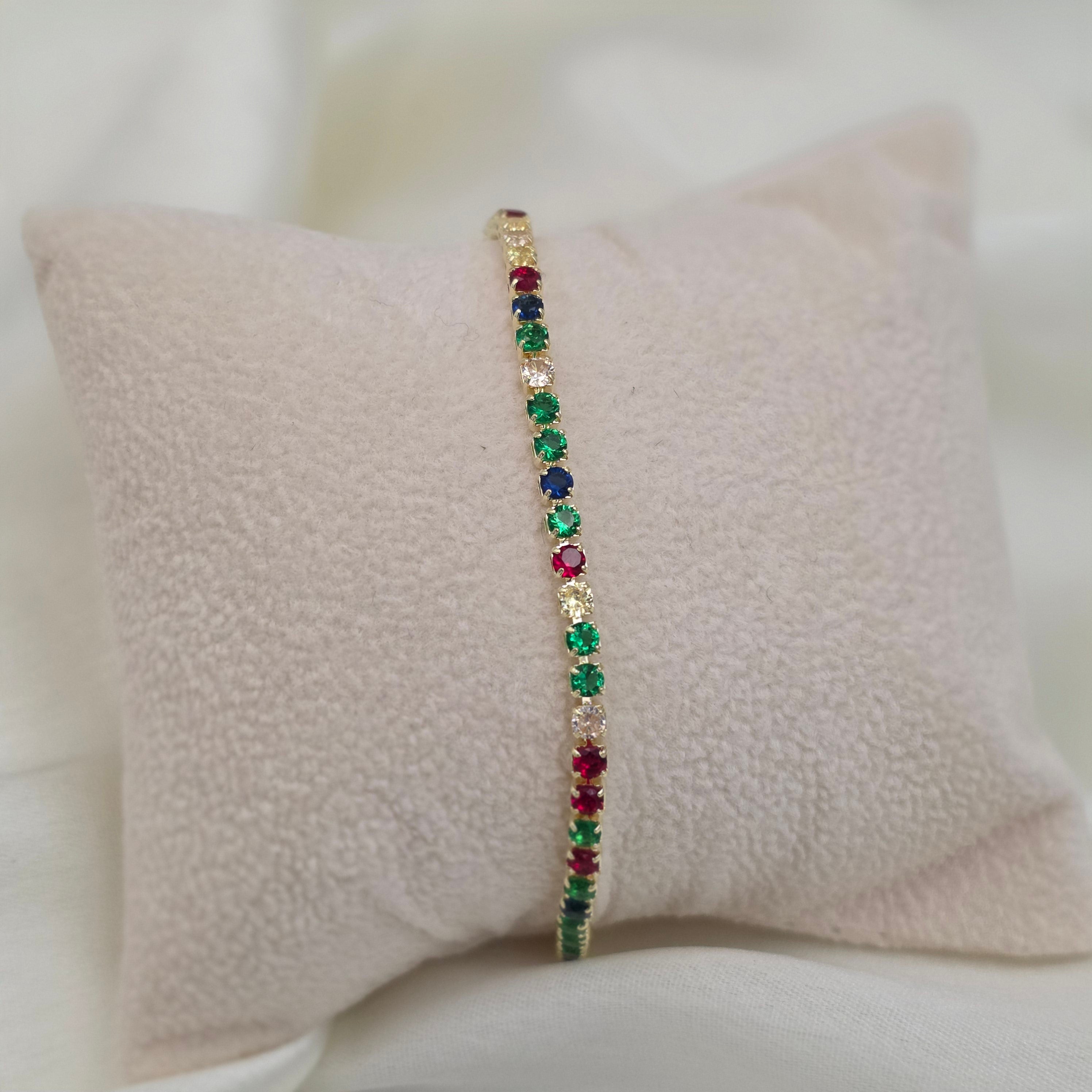Petite Rainbow Tennis Bracelet