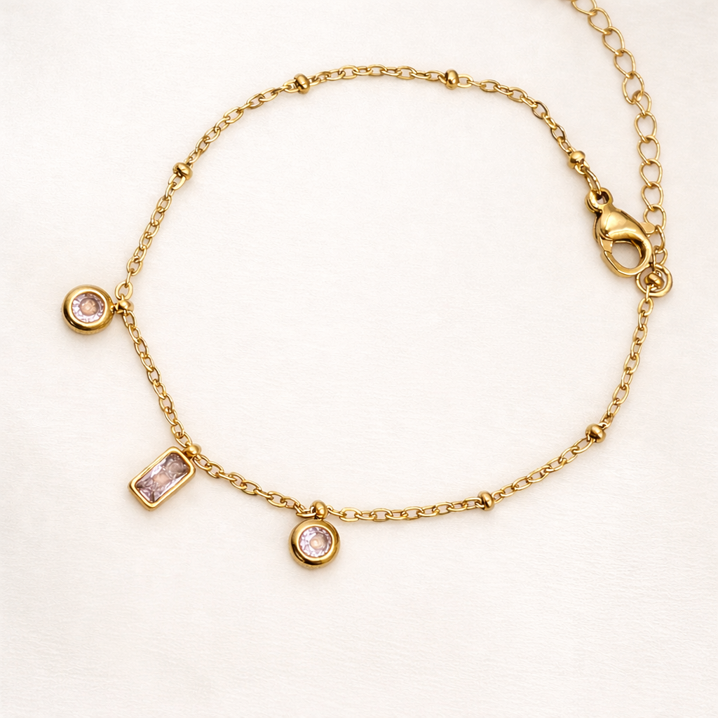 Rosé Teardrop Charm (SS PVD)
