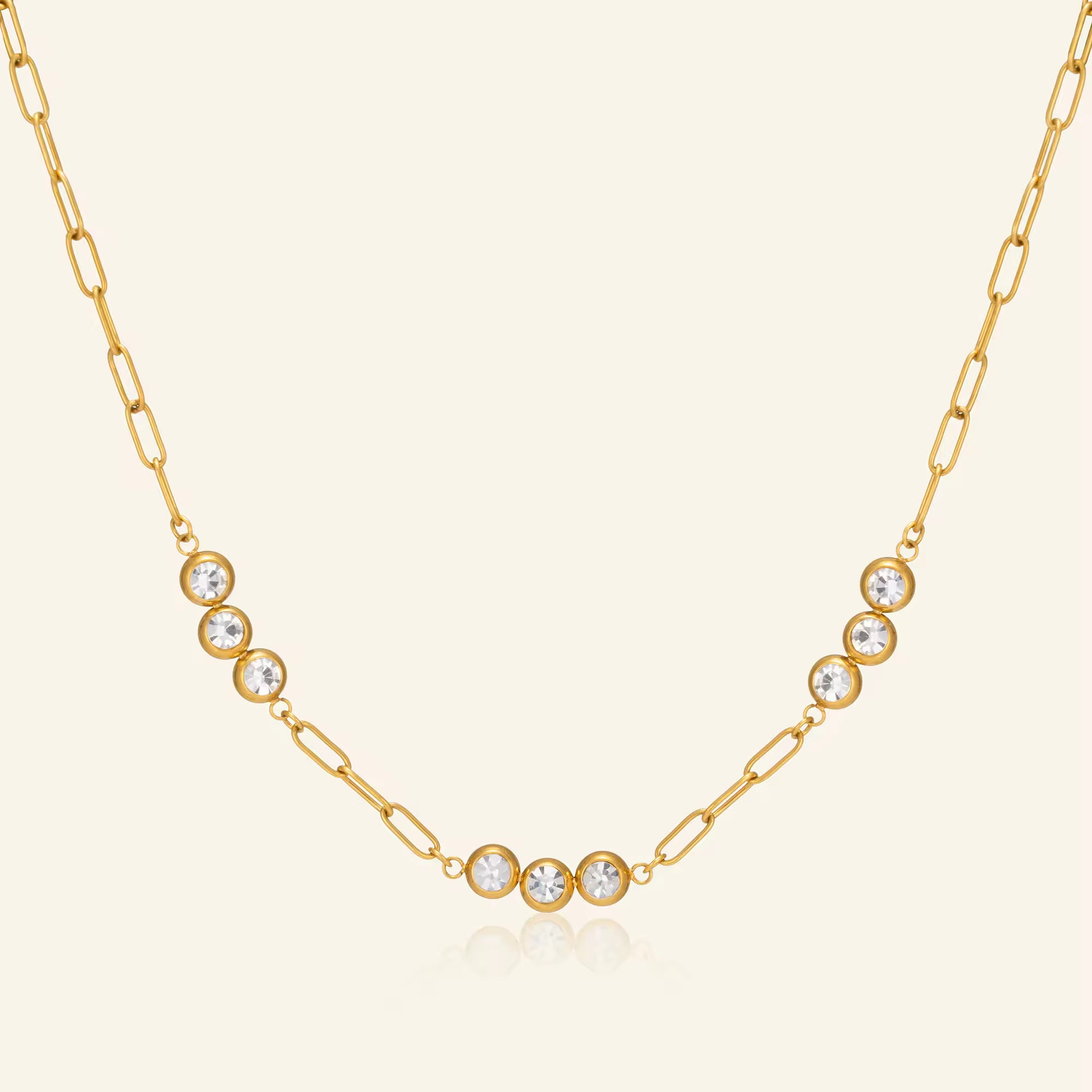 Luna Bezel Necklace (PVD)