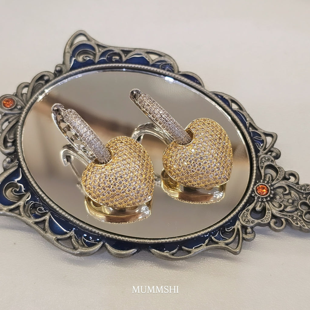 3-Way Luxe Heart Hoops