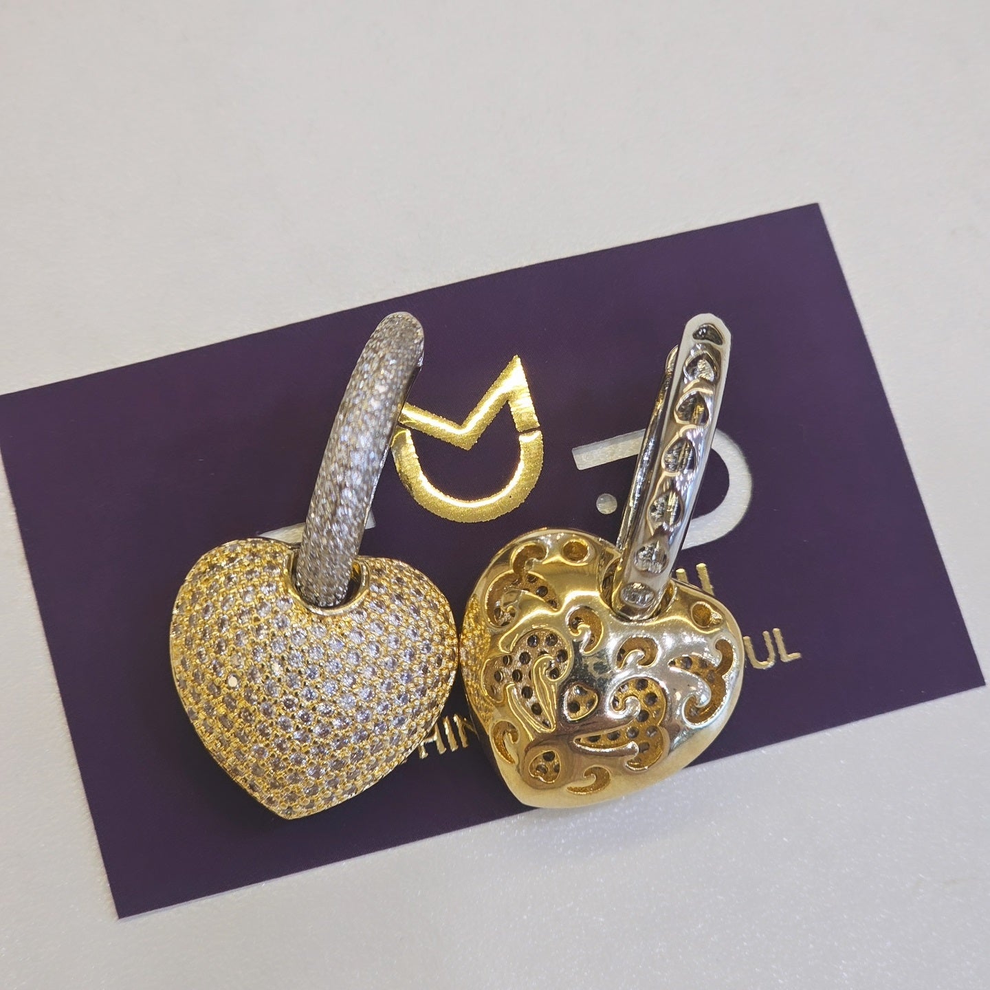 3-Way Luxe Heart Hoops