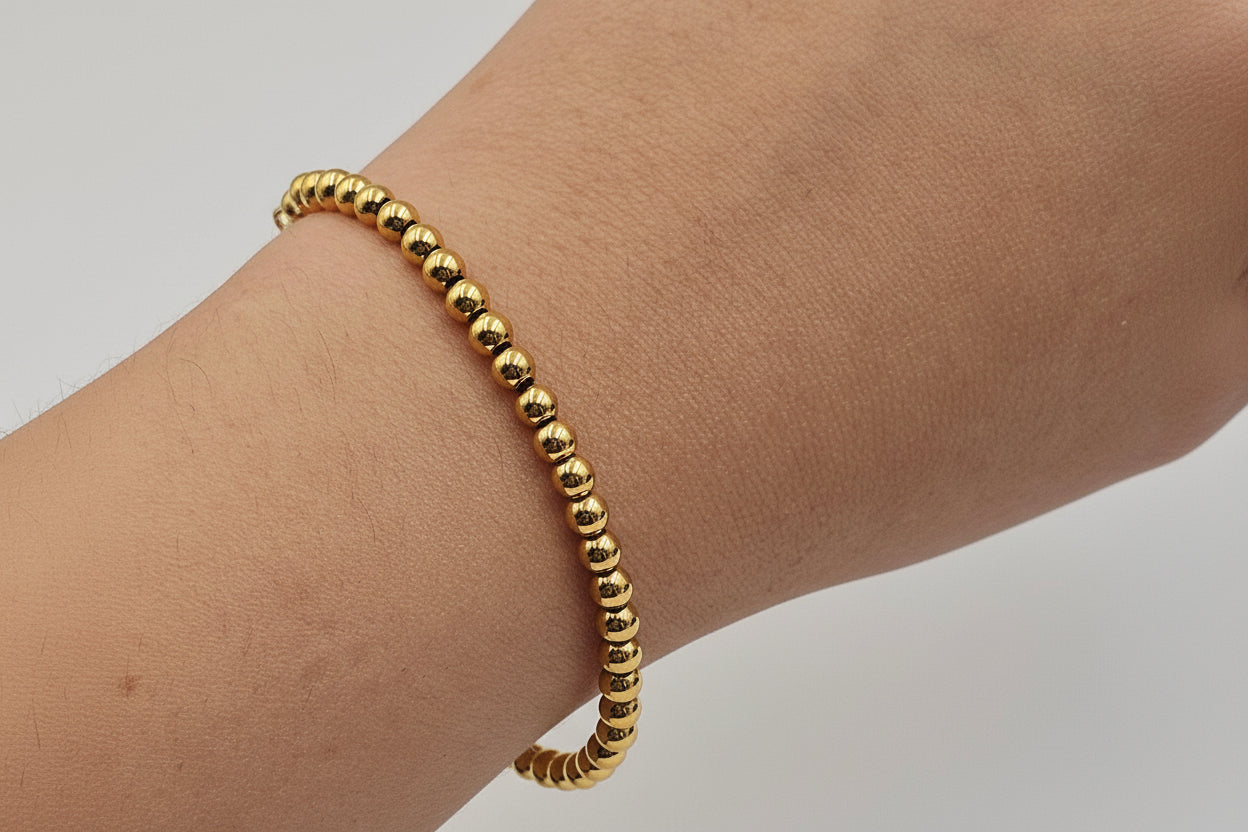 Beaded Glow Bracelet (SS PVD) - Mummshi