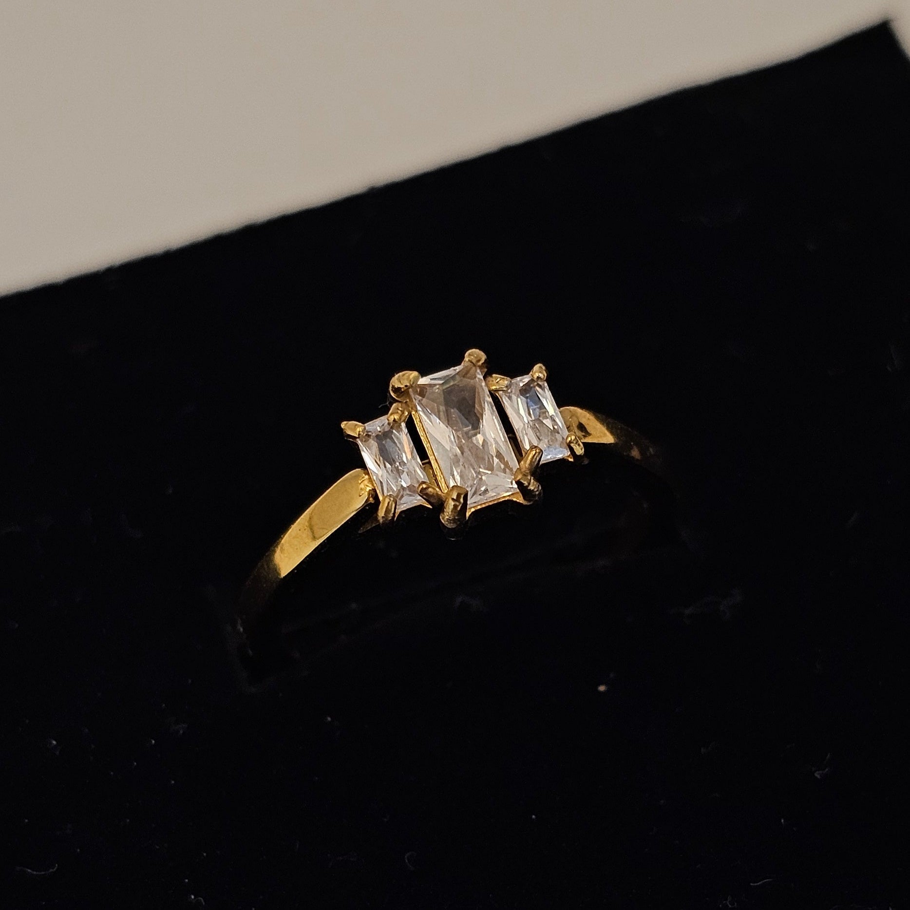 Celeste Trinity Solitaire Ring (SS PVD) - Mummshi