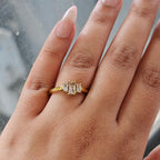 Celeste Trinity Solitaire Ring (SS PVD) - Mummshi