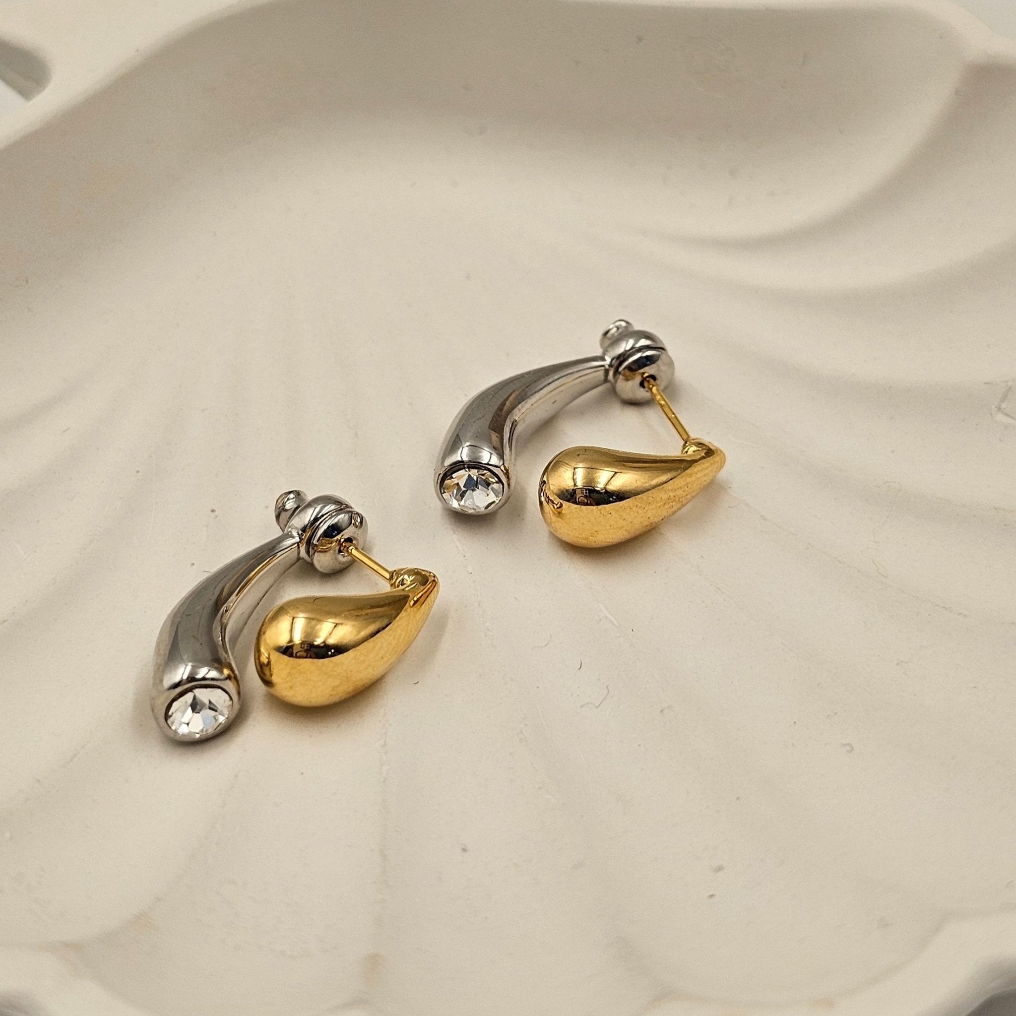 Dual - tone Luna Drop (S925) - Mummshi