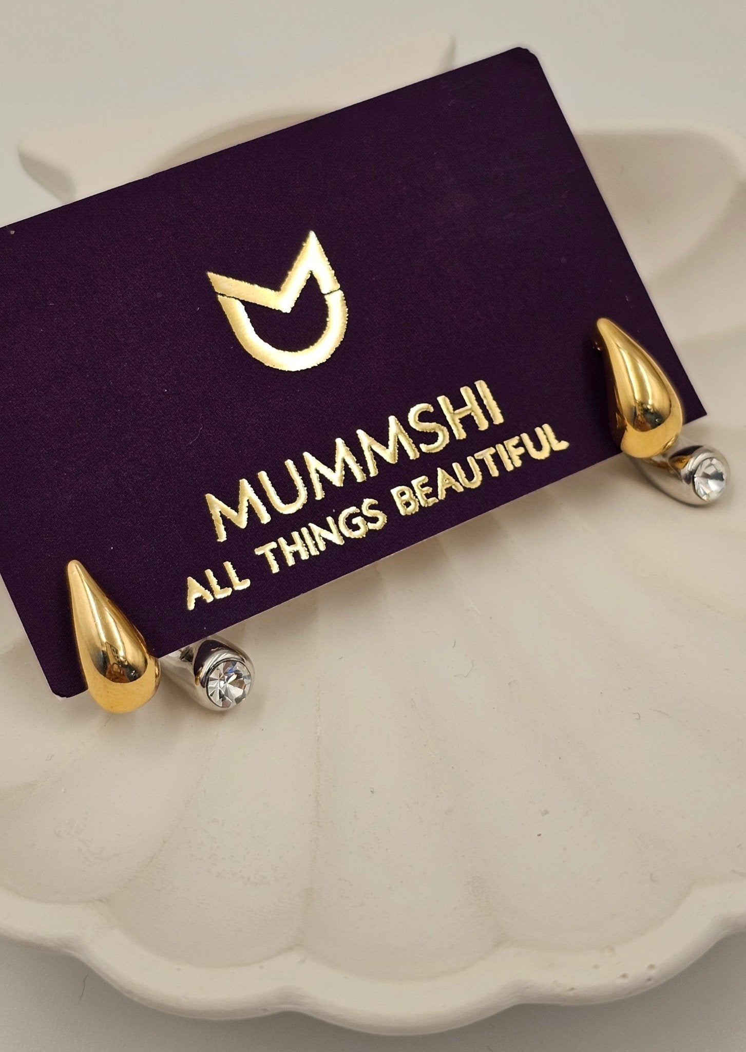 Dual - tone Luna Drop (S925) - Mummshi