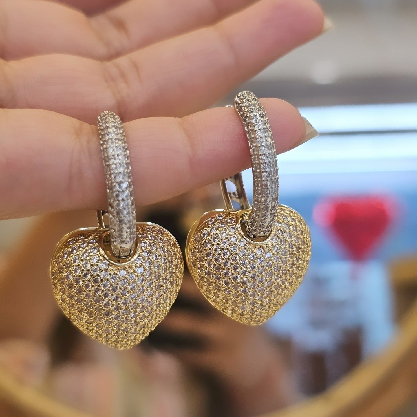 3-Way Luxe Heart Hoops