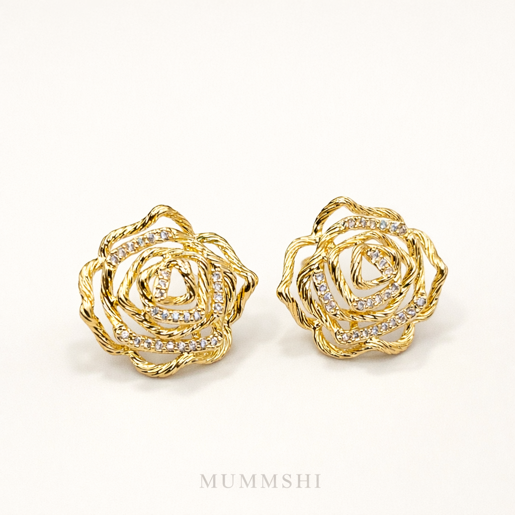 Golden Bloom Studs (S925)