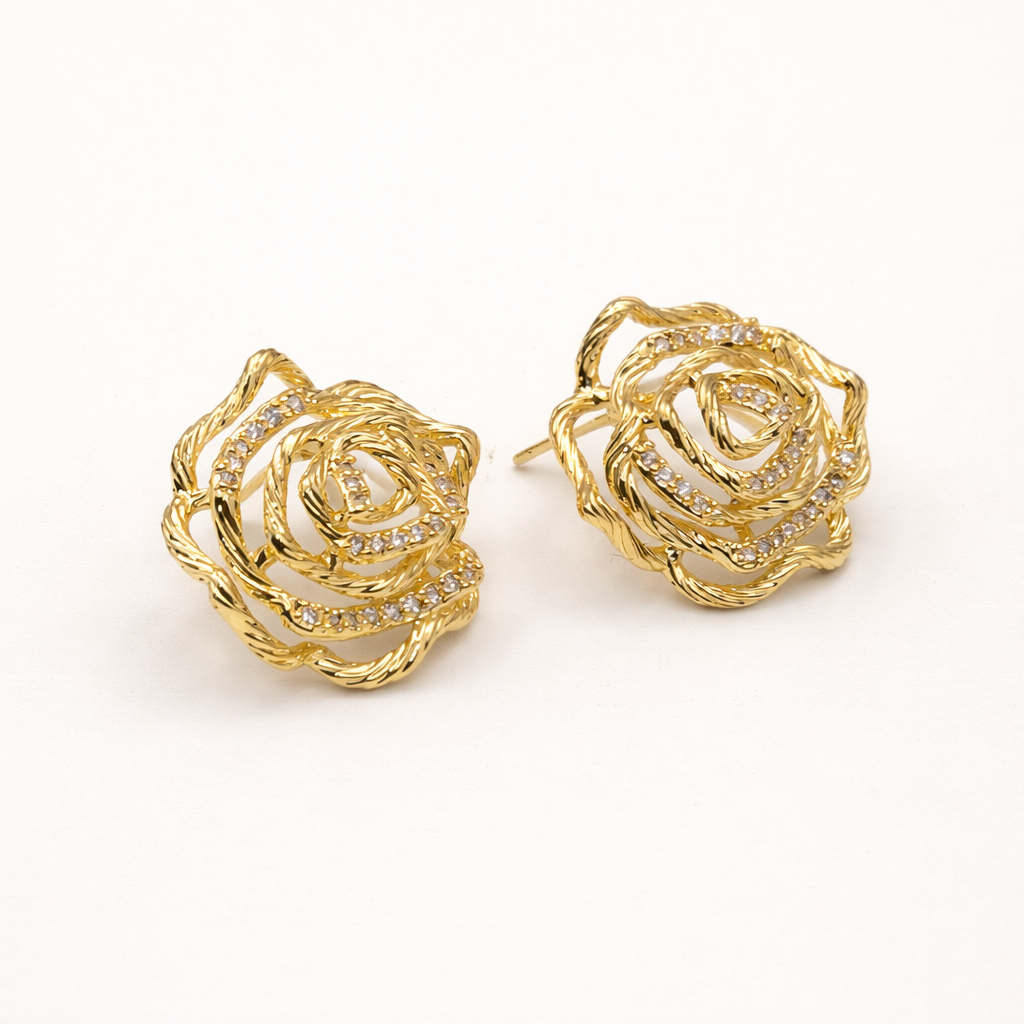 Golden Bloom Studs (S925)