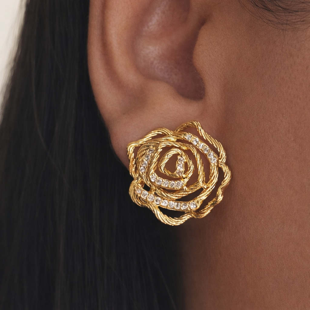 Golden Bloom Studs (S925)