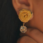 Radiant Rose Crystal Drop Earrings (S925)