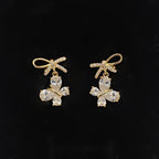Butterfly Bow Crystal Drops (S925)