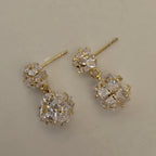 Crystal Cube Drop Earrings (S925)