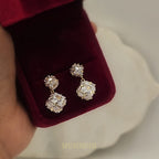Crystal Cube Drop Earrings (S925)