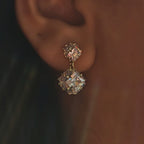 Crystal Cube Drop Earrings (S925)