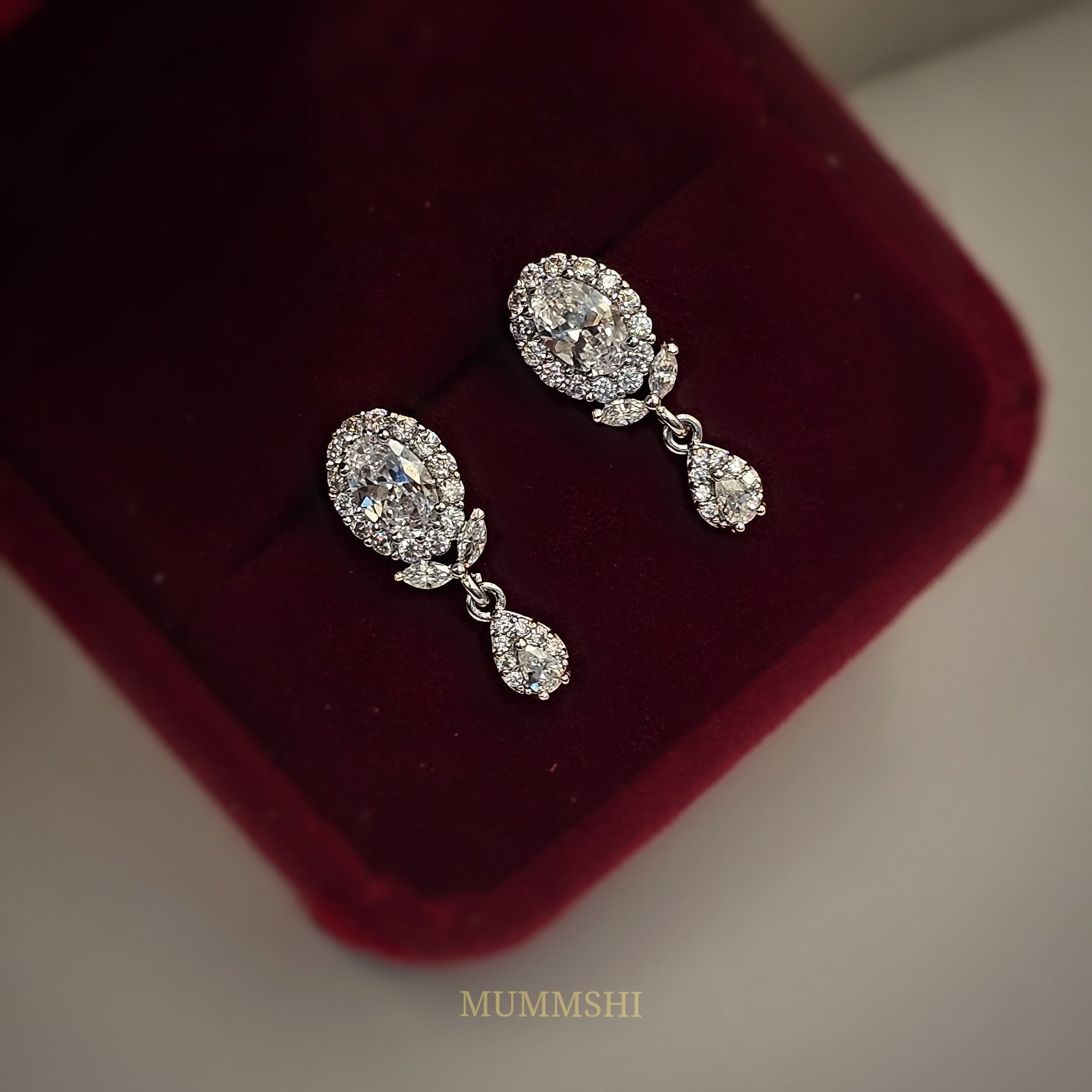 Marquise Crystal Leaf Drops (S925)