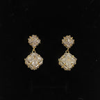 Crystal Cube Drop Earrings (S925)