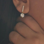 Round Crystal Chain Drops (S925)