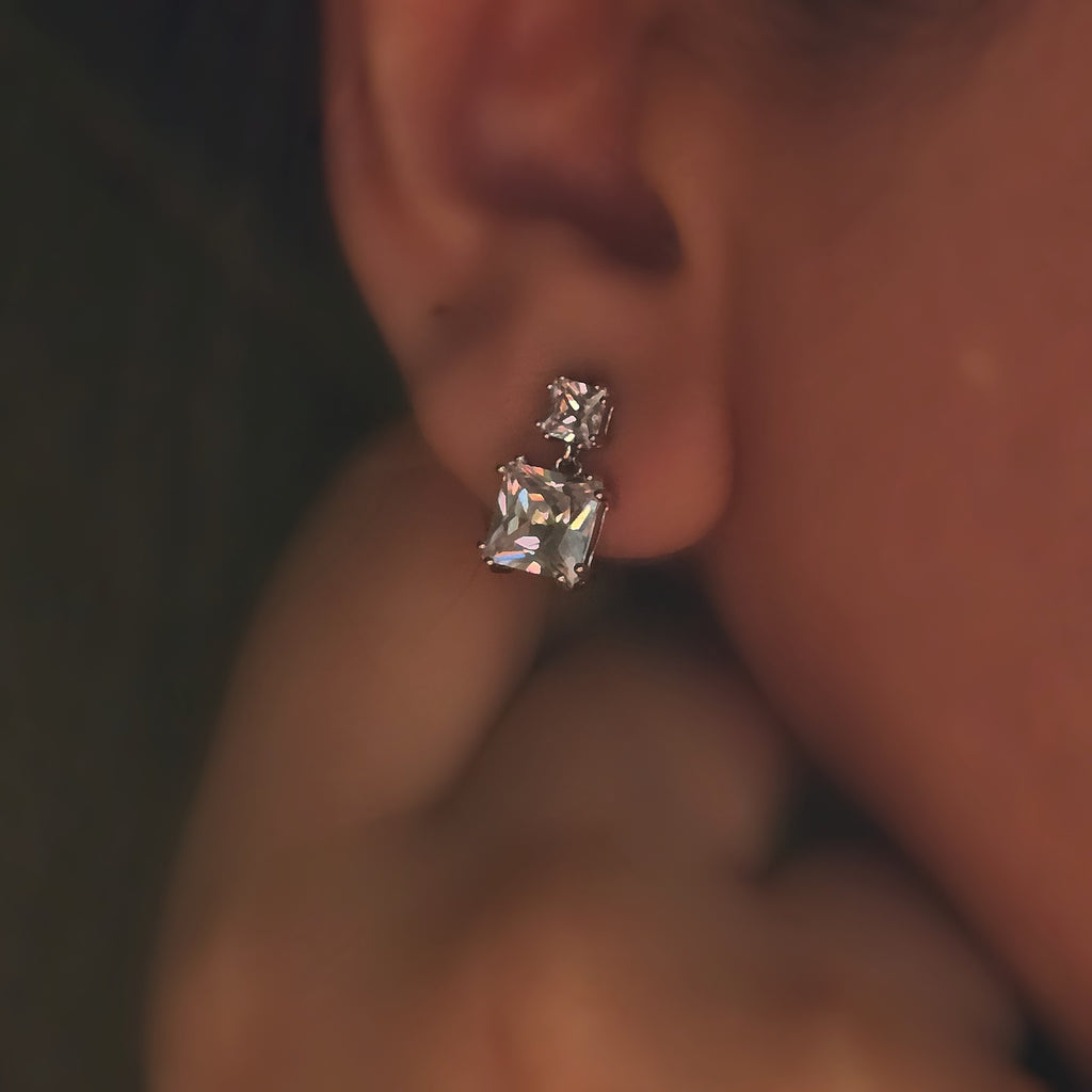 Square Sparkle Mini Drops (S925)