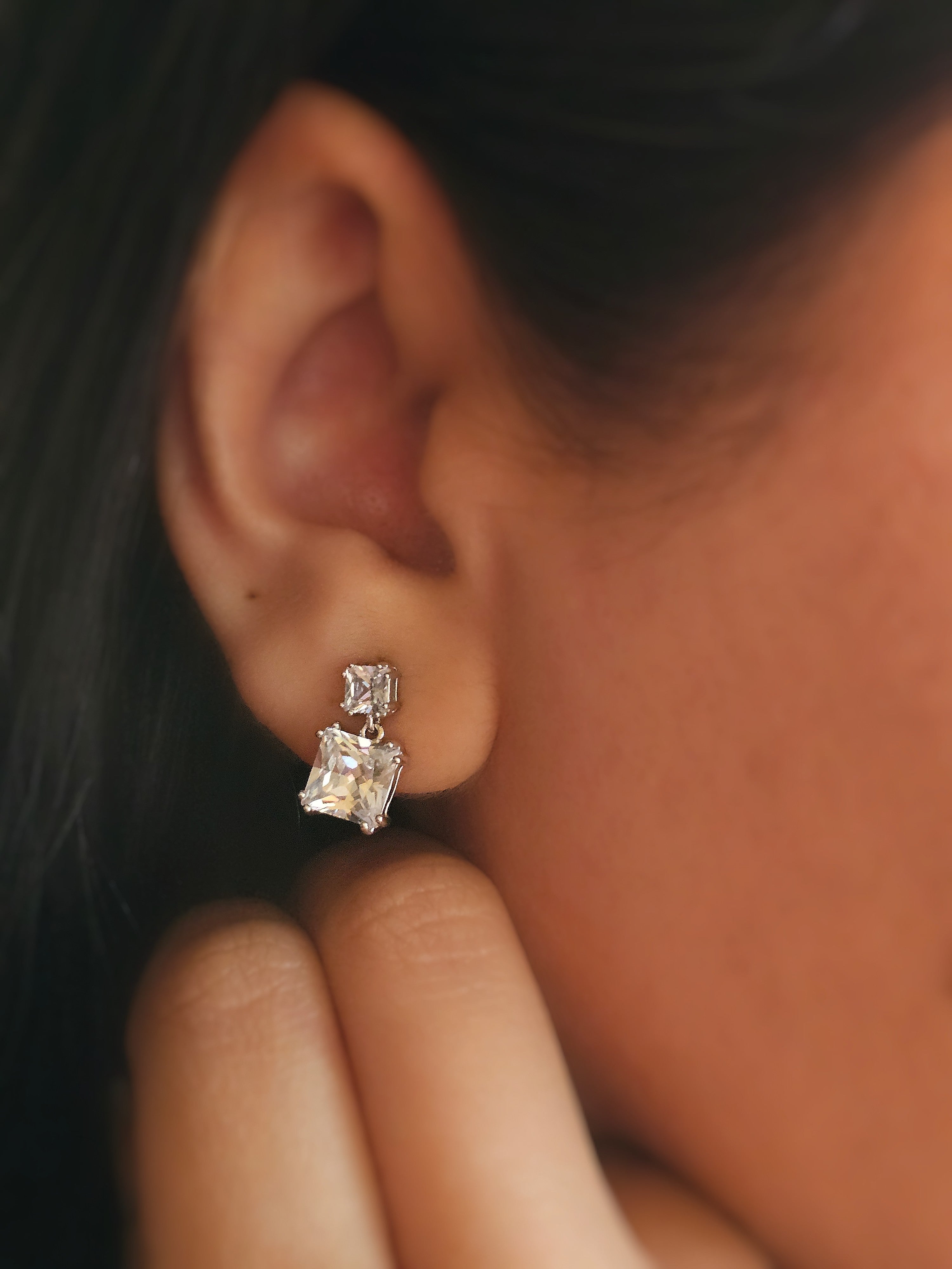 Square Sparkle Mini Drops (S925)