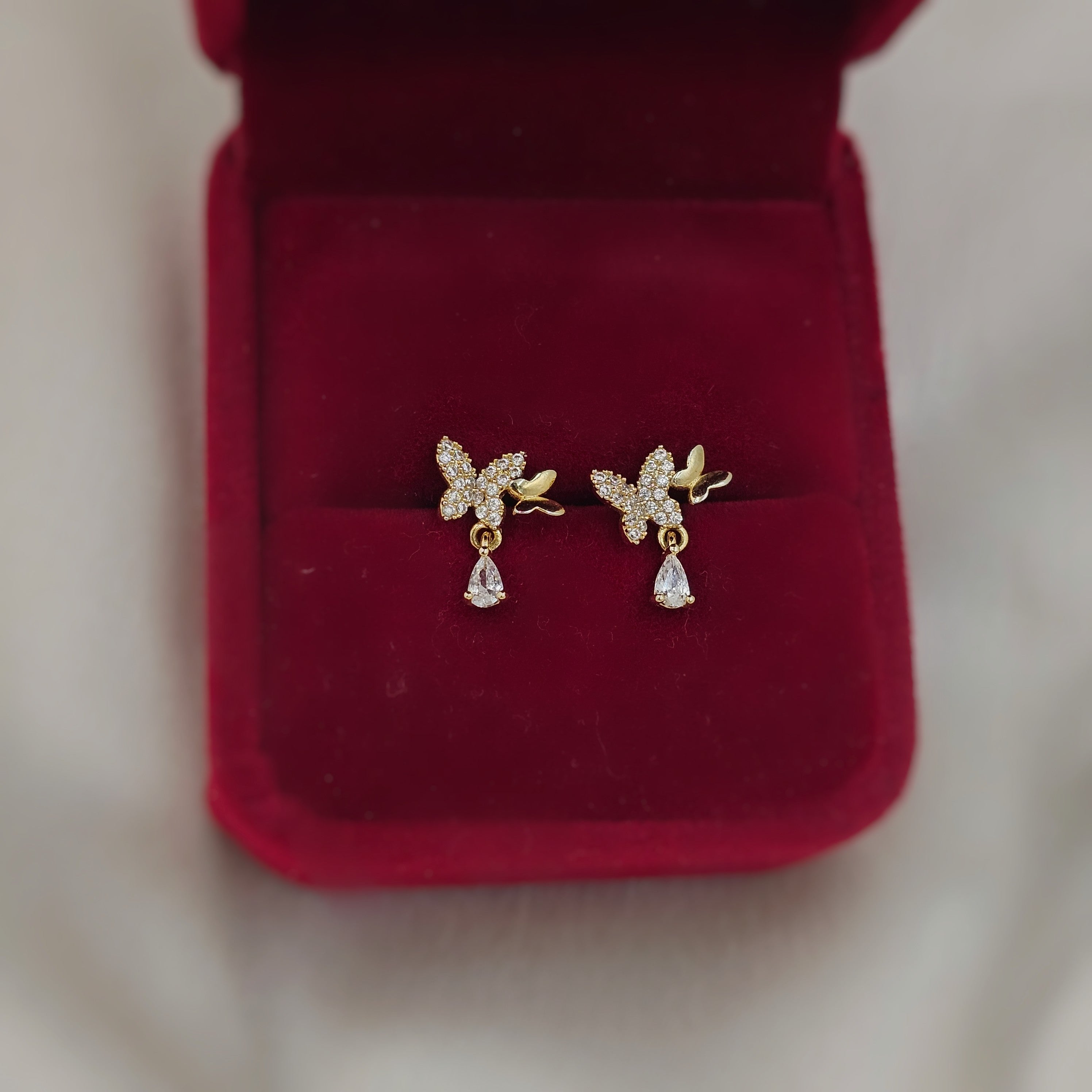 Butterfly Teardrop Studs (S925)