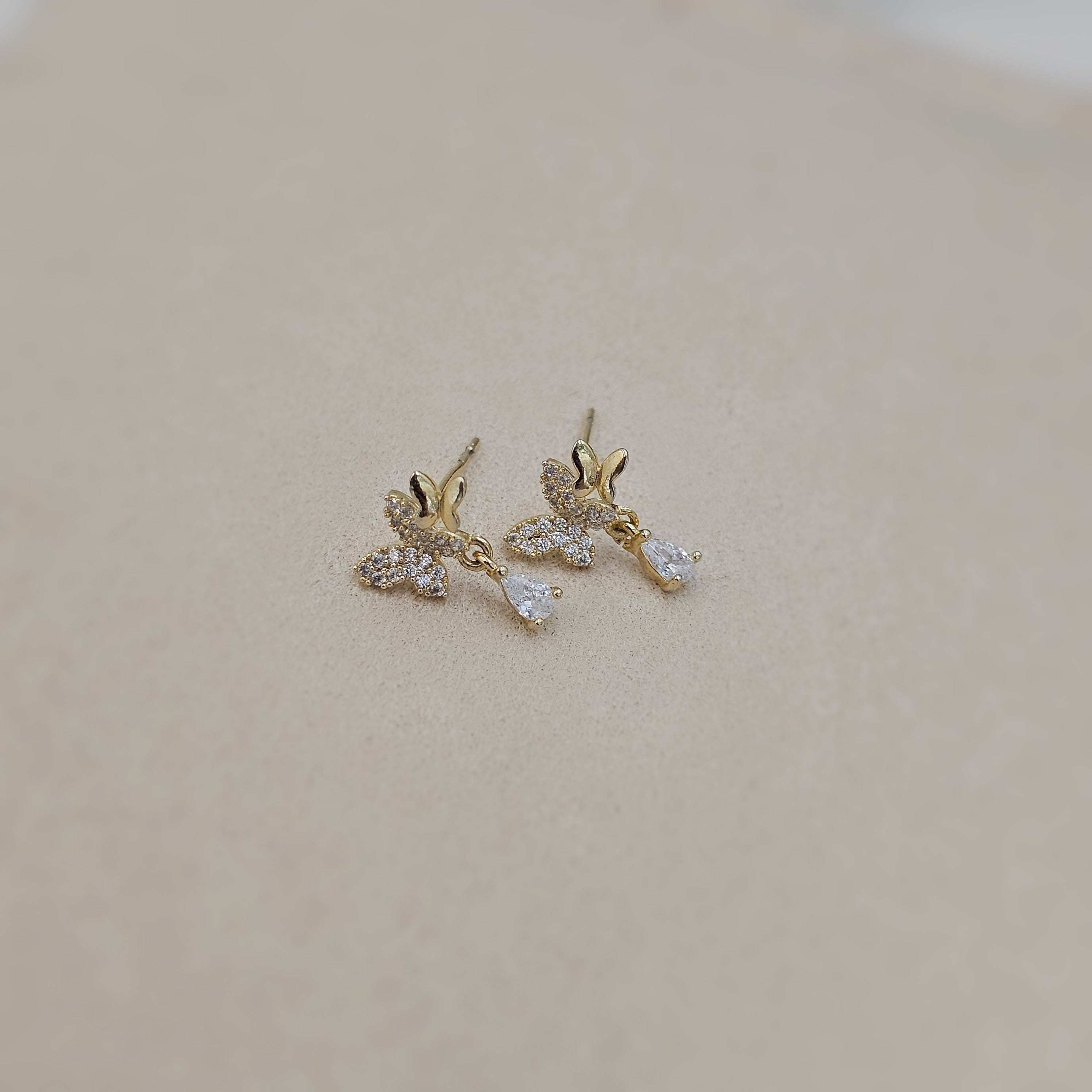 Butterfly Teardrop Studs (S925)