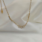 Bezel Link Tennis Necklace (PVD)