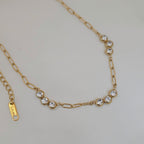 Bezel Link Tennis Necklace (PVD)