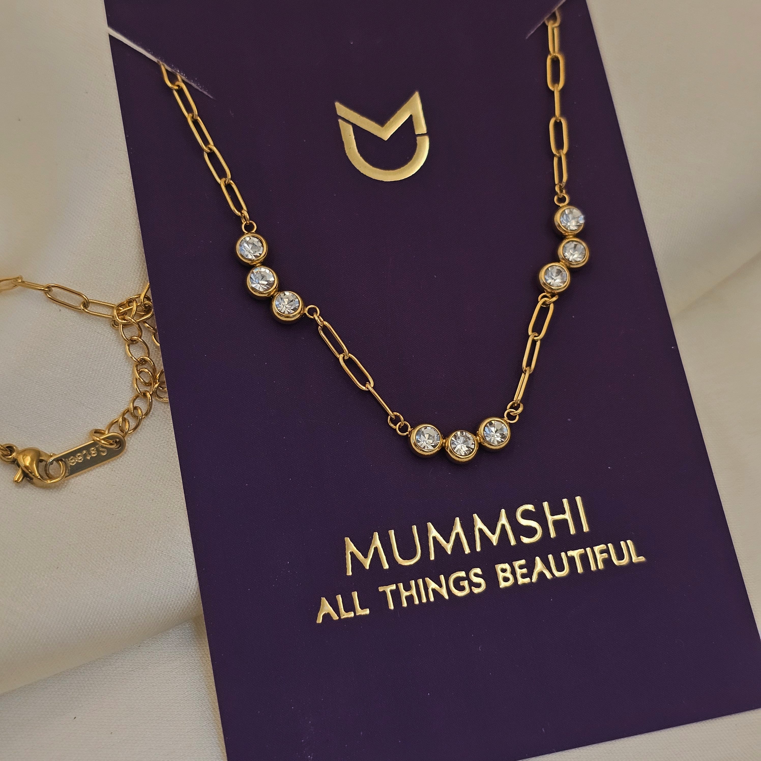 Bezel Link Tennis Necklace (PVD)