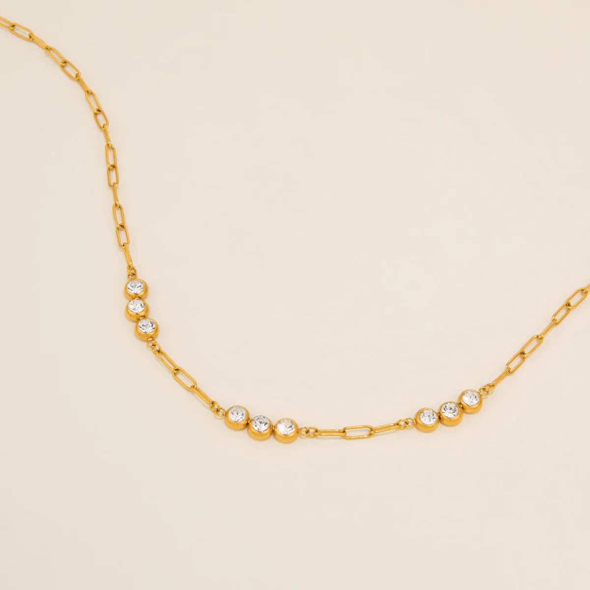 Bezel Link Tennis Necklace (PVD)