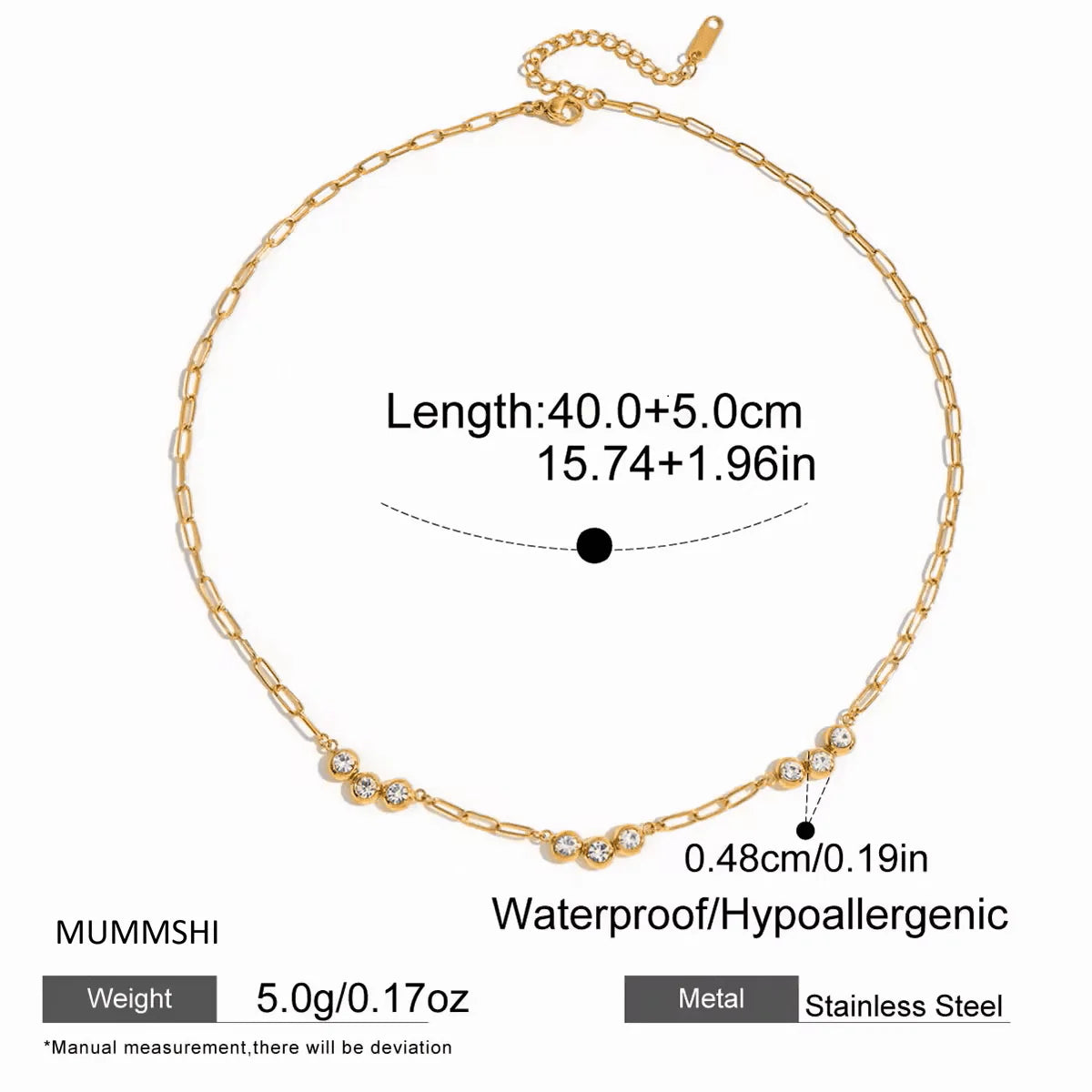 Bezel Link Tennis Necklace (PVD)