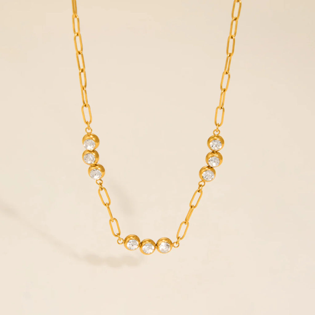 Bezel Link Tennis Necklace (PVD)