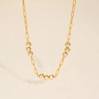 Bezel Link Tennis Necklace (PVD)