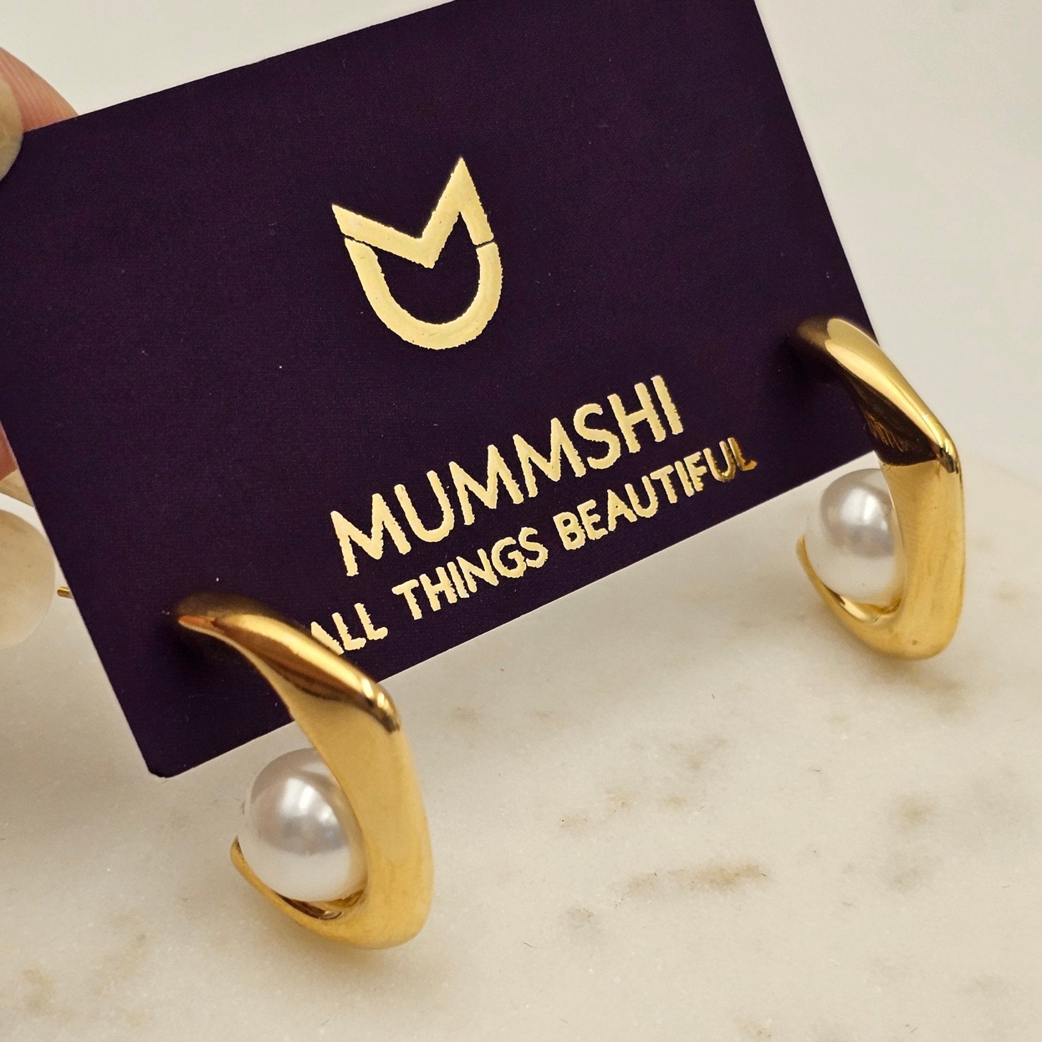 Pearl Arc Hoop (Freshwater Pearls) - Mummshi