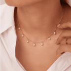 Pearl Drop Charms Necklace (PVD) - Mummshi