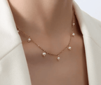Pearl Drop Charms Necklace (PVD) - Mummshi