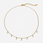 Pearl Drop Charms Necklace (PVD) - Mummshi