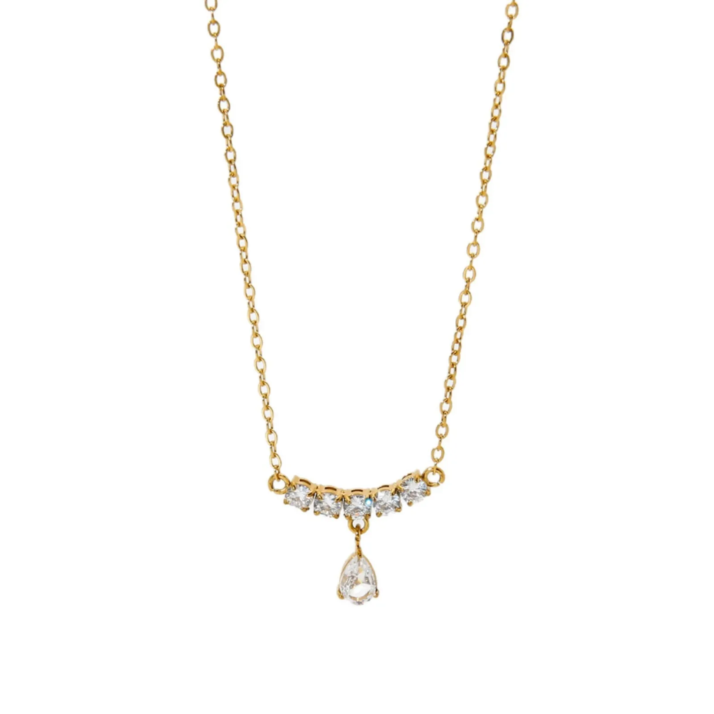 Pear Drop Solitaire Necklace (PVD)